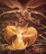 William Blake Der grobe Rote Drache und die mit der Sonne bekleidete Frau painting